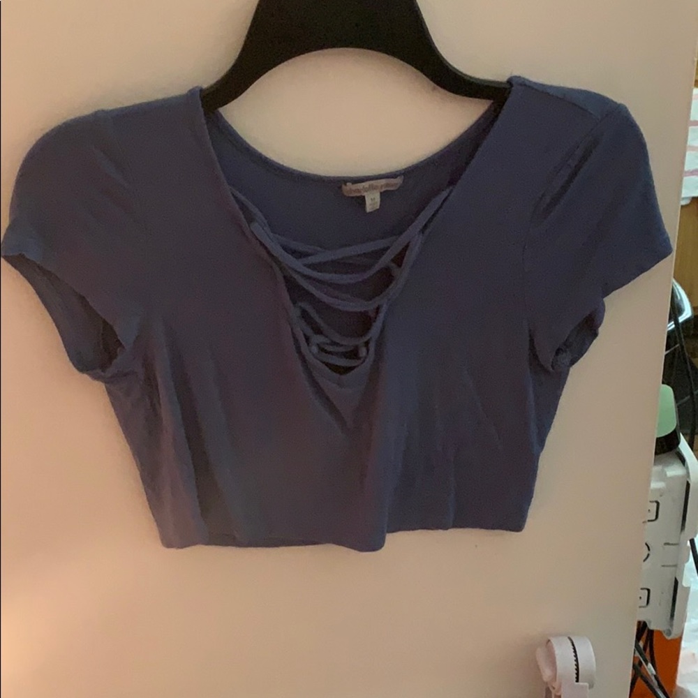 Blue crop top